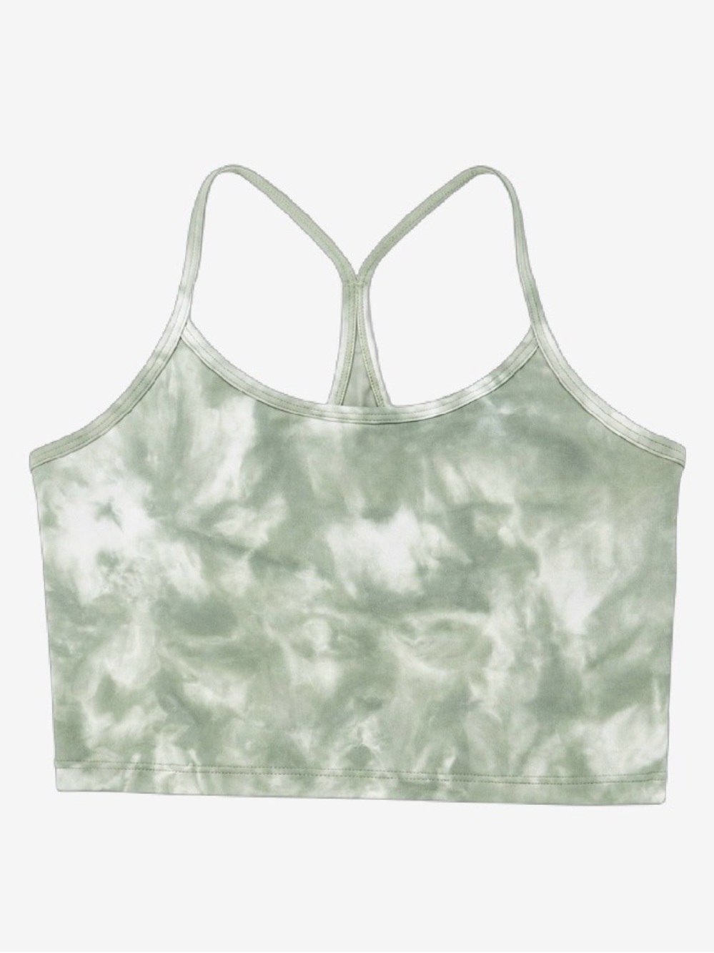 aerie Sage Green Tie-Dye Racerback Sports Bra